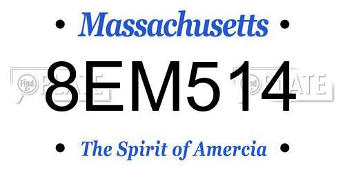 8EM514 Massachusetts License Plate