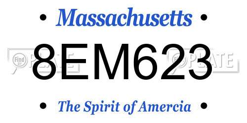 8EM623 Massachusetts License Plate