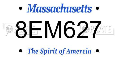 8EM627 Massachusetts License Plate