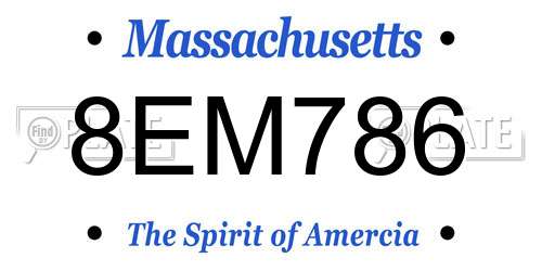 8EM786 Massachusetts License Plate