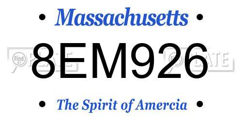 8EM926 Massachusetts License Plate
