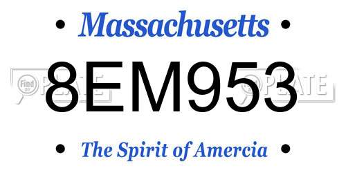 8EM953 Massachusetts License Plate