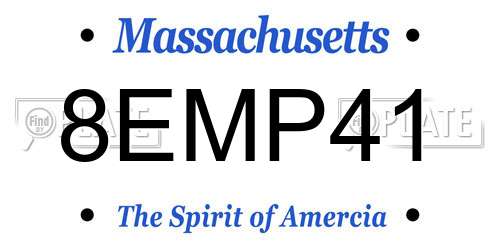8EMP41 Massachusetts License Plate
