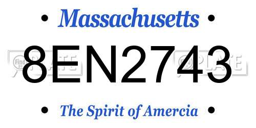 8EN2743 Massachusetts License Plate