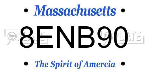 8ENB90 Massachusetts License Plate