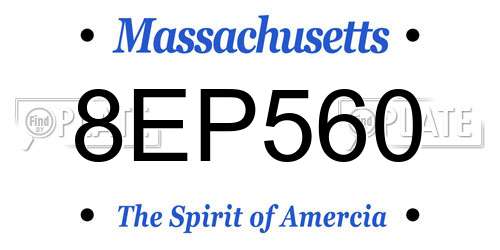 8EP560 Massachusetts License Plate