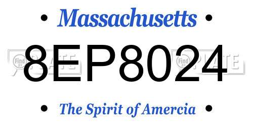 8EP8024 Massachusetts License Plate