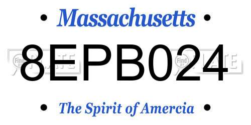 8EPB024 Massachusetts License Plate