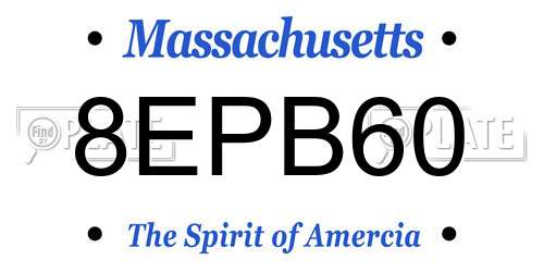 8EPB60 Massachusetts License Plate