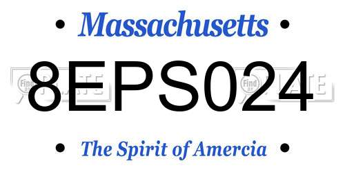 8EPS024 Massachusetts License Plate