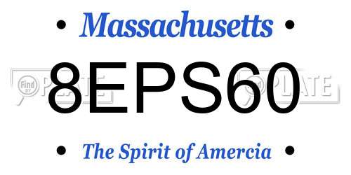 8EPS60 Massachusetts License Plate