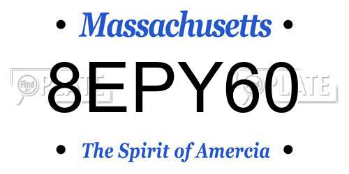 8EPY60 Massachusetts License Plate