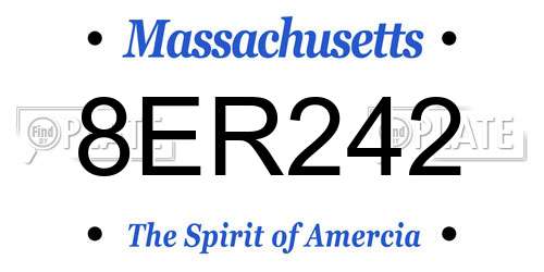 8ER242 Massachusetts License Plate