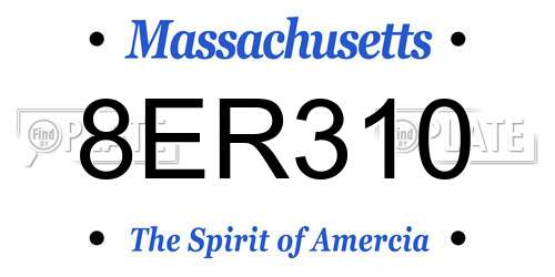 8ER310 Massachusetts License Plate