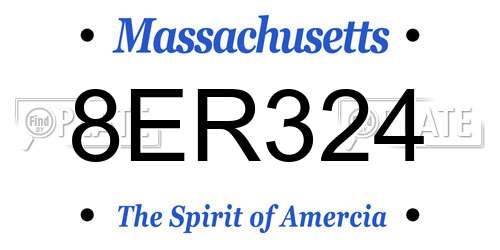 8ER324 Massachusetts License Plate