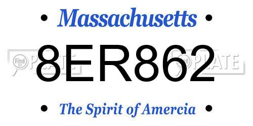 8ER862 Massachusetts License Plate