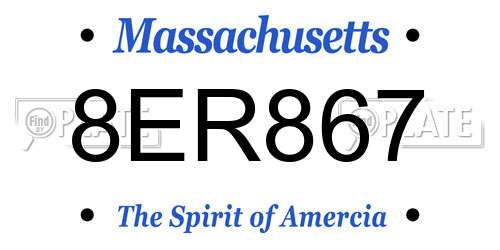 8ER867 Massachusetts License Plate