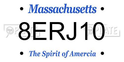 8ERJ10 Massachusetts License Plate