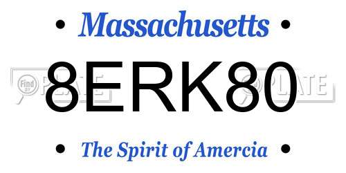 8ERK80 Massachusetts License Plate
