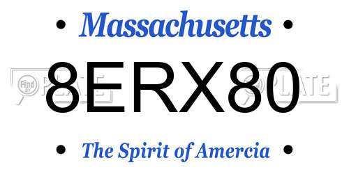 8ERX80 Massachusetts License Plate