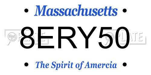 8ERY50 Massachusetts License Plate