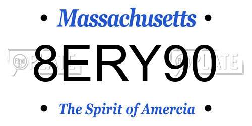 8ERY90 Massachusetts License Plate