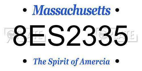8ES2335 Massachusetts License Plate