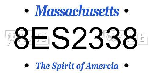 8ES2338 Massachusetts License Plate