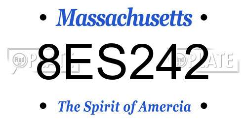 8ES242 Massachusetts License Plate