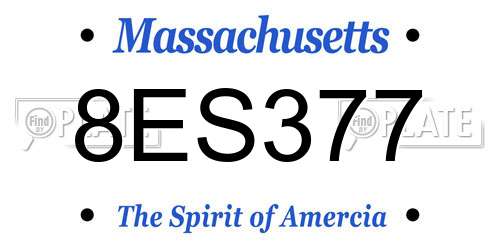 8ES377 Massachusetts License Plate