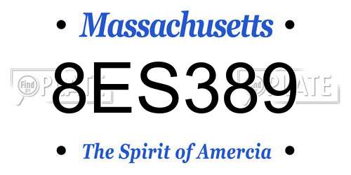 8ES389 Massachusetts License Plate