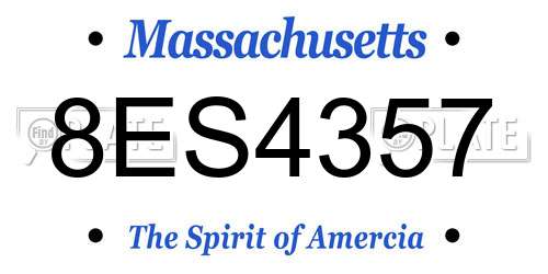 8ES4357 Massachusetts License Plate