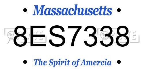 8ES7338 Massachusetts License Plate