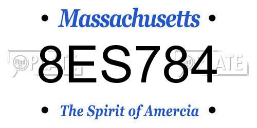 8ES784 Massachusetts License Plate