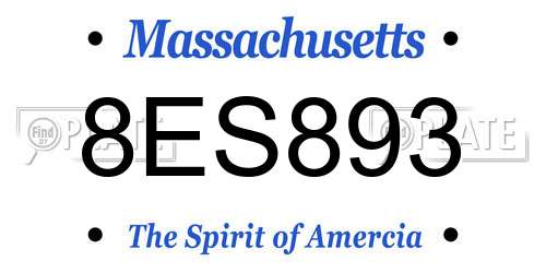 8ES893 Massachusetts License Plate