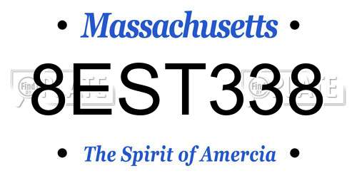 8EST338 Massachusetts License Plate