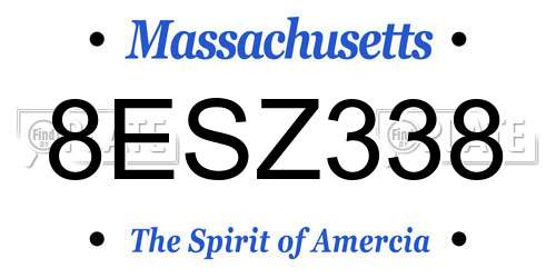 8ESZ338 Massachusetts License Plate