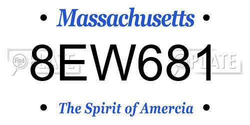 8EW681 Massachusetts License Plate
