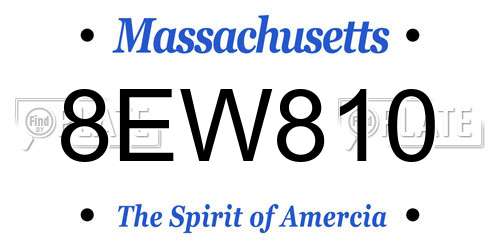 8EW810 Massachusetts License Plate