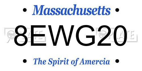 8EWG20 Massachusetts License Plate