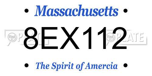 8EX112 Massachusetts License Plate