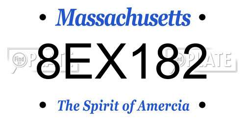 8EX182 Massachusetts License Plate