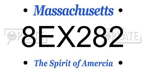 8EX282 Massachusetts License Plate