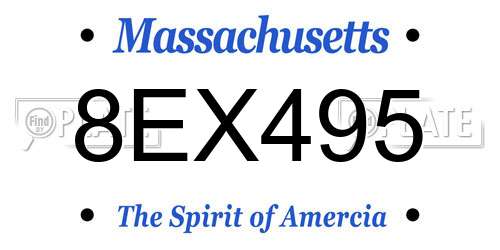 8EX495 Massachusetts License Plate