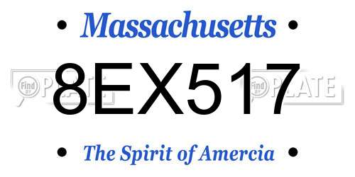 8EX517 Massachusetts License Plate