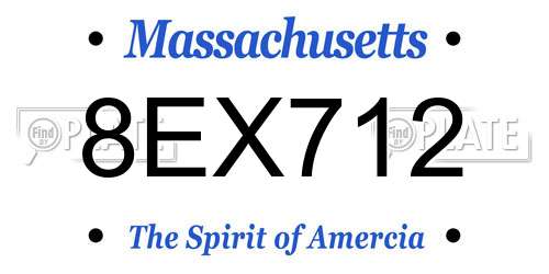 8EX712 Massachusetts License Plate
