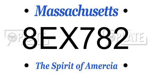 8EX782 Massachusetts License Plate