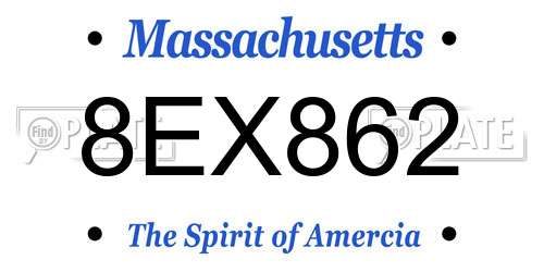8EX862 Massachusetts License Plate