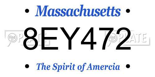 8EY472 Massachusetts License Plate