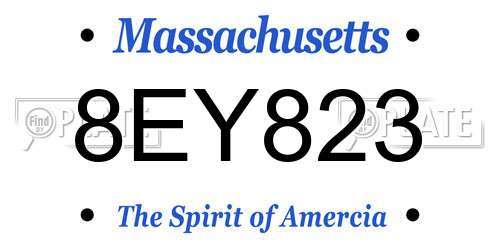 8EY823 Massachusetts License Plate